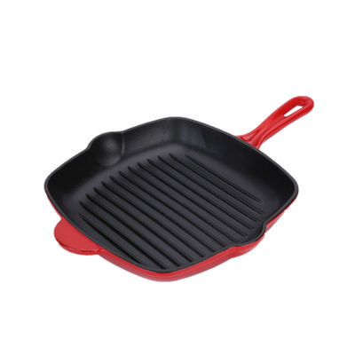 9 polegadas Duracast esmaltaram a grade Pan With Long Handle do ferro fundido