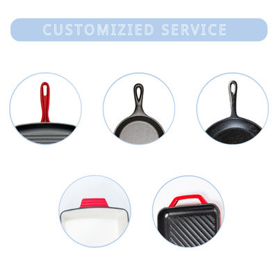 Não o frigideira esmaltado vara do ferro fundido frita Pan With Handles