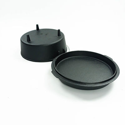 31X14” ferro fundido Oven Pre Seasoned Matt Black holandês dobro com pés