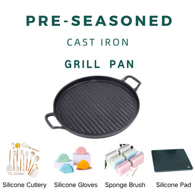 ASSE a chapa para assar pre temperado Pan With Superior Heat Retention do ferro fundido