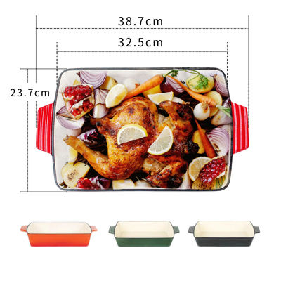 ferro fundido de 27*24*4.5cm que frita a bandeja de cozimento do ferro fundido de Pan Heavy Duty Enamel Coating