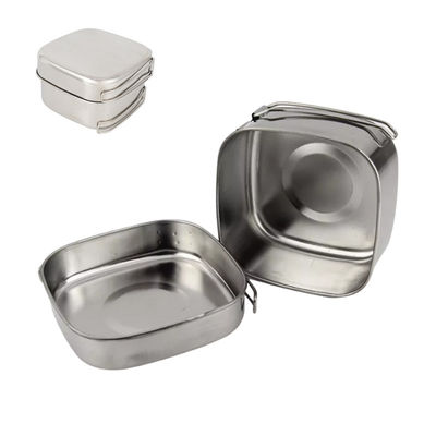 O cozimento de acampamento de H6.8CM ajustou o Cookware de acampamento de aço inoxidável 6pcs/Set de D14.7CM