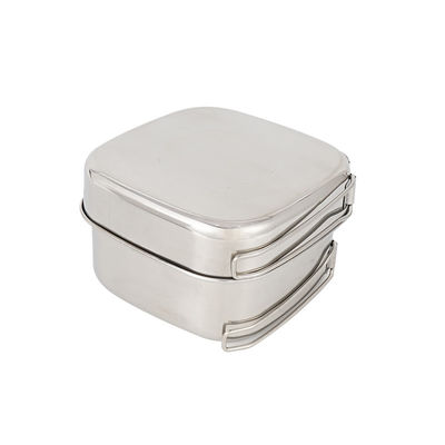 O cozimento de acampamento de H6.8CM ajustou o Cookware de acampamento de aço inoxidável 6pcs/Set de D14.7CM