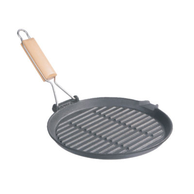 chapa para assar 10inch da grade do ferro fundido de 27cm com punho de dobramento ISO9001