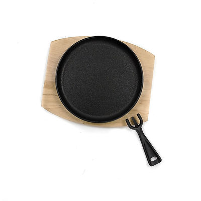 Não o ferro fundido da vara chia a placa oval do bife do ferro fundido da bandeja