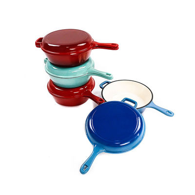 O GV de BSCI esmaltou o Cookware Pan Lid And Stew Pot 2 do ferro fundido em 1