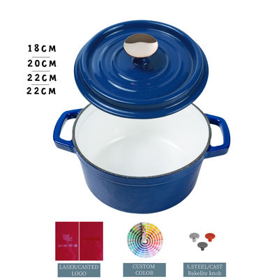 Revestimento de esmalte Ferro fundido Cocotte conjunto redondo Mini fornos holandeses com tampa