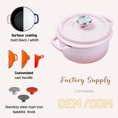 Forno holandês pré-temperado com revestimento de esmalte de ferro fundido com tampa para camping