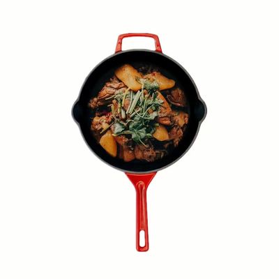 Não o frigideira esmaltado vara do ferro fundido frita Pan With Handles