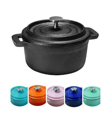 Forno holandês pré-temperado com revestimento de esmalte de ferro fundido com tampa para camping