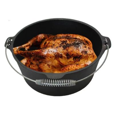 O forno de acampamento do ferro de Matt Black Pre Seasoned Cast 2 quartos fácil mantém