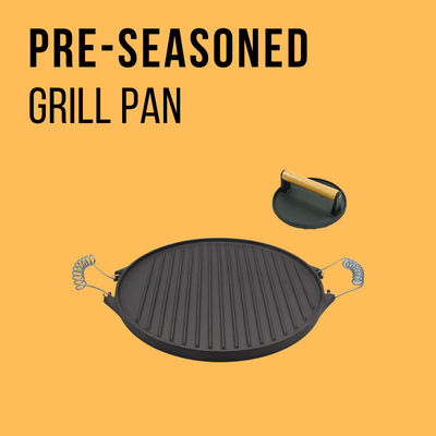 ASSE a chapa para assar pre temperado Pan With Superior Heat Retention do ferro fundido