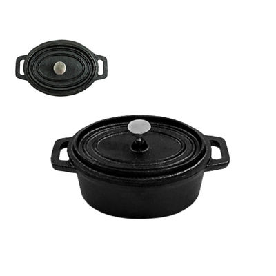 Revestimento esmaltado preto interno de Matt Blake Cast Iron Round Casserole 10*5cm