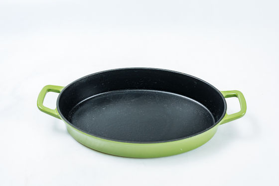 Ferro fundido do ODM do OEM que frita o GV da bandeja de Pan Easy Lifting Oval Roasting