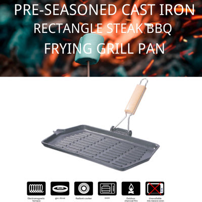a grade do ferro fundido 13.8inch grelha não a grade Pan For Camping da vara