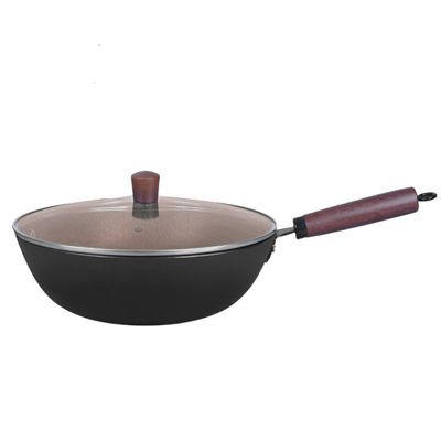 Não punho de madeira de Pan Good Heat Retention With do frigideira chinesa chinês da vara