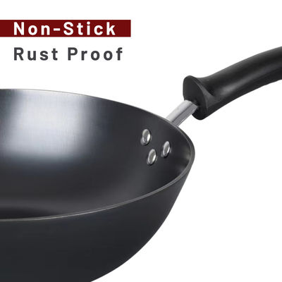Tampa chinesa ISO9001 de Pan Pre Seasoned With Glass do frigideira chinesa da prova da oxidação