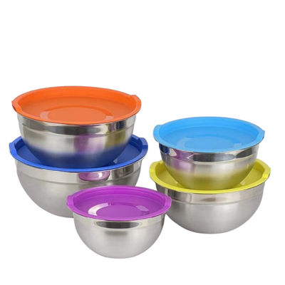 O Cookware de aço inoxidável de pouco peso ajusta a bacia de salada 0.4L-4L de aço inoxidável