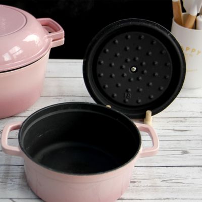 O esmalte revestiu o potenciômetro conservado em estoque /cocotte do ferro fundido pelo tamanho 18/20/22/24/26cm de Glasstop