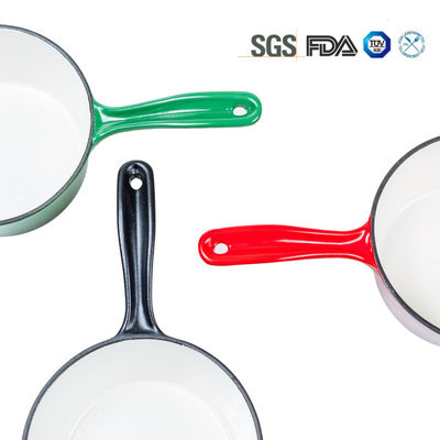 potenciômetro esmaltado vermelho da caçarola do molde do ferro de 16cm com punho longo