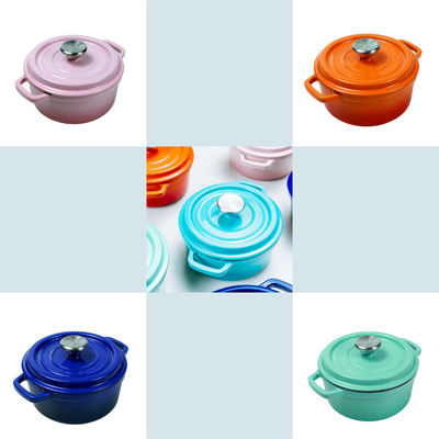 do forno holandês de Oven Enamel Covered Round Dutch do ferro fundido de 20cm estilo clássico