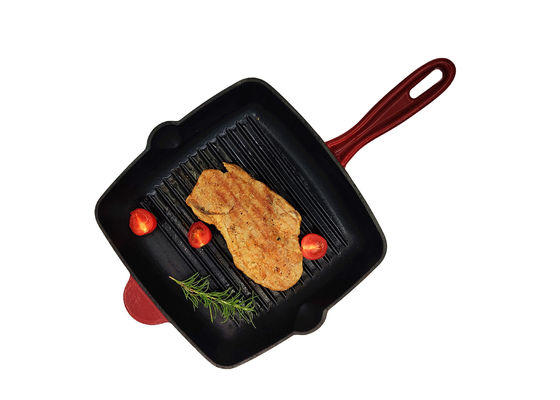 Frigideira profunda esmaltada verde de Pan Non Stick Cast Iron do frigideira do ferro fundido