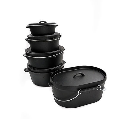 Forno holandês 36.5X29.5X14.3CM Matt Black Interior do ferro fundido resistente do risco