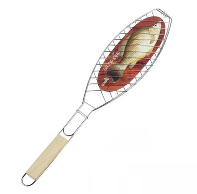 Do OEM do ODM malha do churrasco do assado da vara não durável com punho de madeira