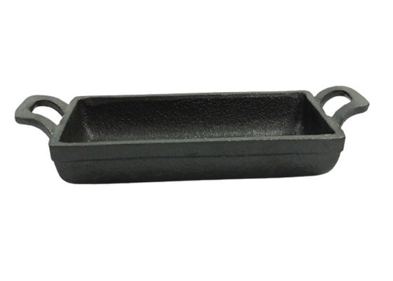 Bandeja de fritura retangular dobro da frigideira 15.3*7.7cm do ferro fundido do punho