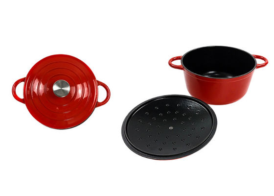 Forno holandês ISO9001 do ferro fundido vermelho do ODM 21.3*10cm do OEM habilitado