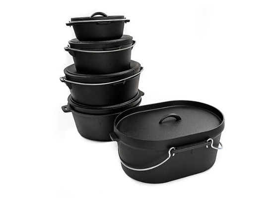 Forno holandês 36.5X29.5X14.3CM Matt Black Interior do ferro fundido resistente do risco