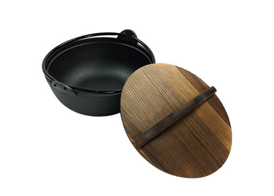 18/20/27 de tampa holandesa de Oven Pre Seasoned With Wooden do ferro fundido do cm