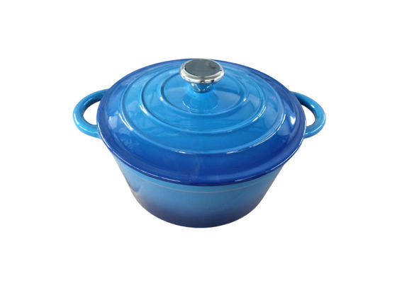 Prato azul da caçarola do esmalte com a tampa para todo o fogão 3.8/5/5.3kg