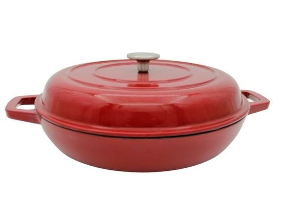 Potenciômetro seguro esmaltado 29/31cm da sopa do ferro fundido da caçarola do ferro fundido