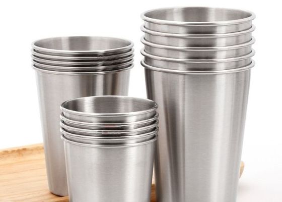 Cuatom prata 304 aço inoxidável copos conjuntos máquina de lavar louça seguro à prova de arranhões