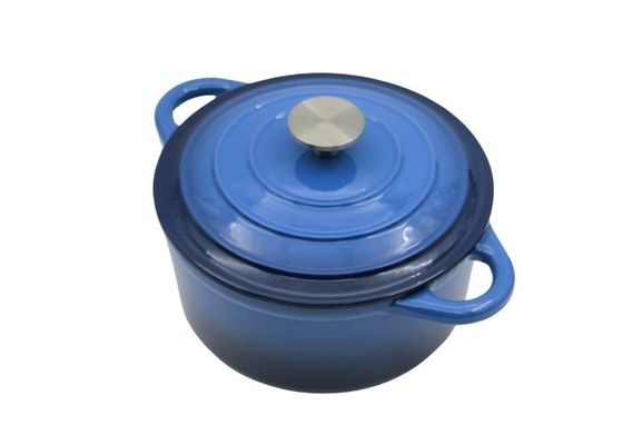 Prato azul da caçarola do esmalte com a tampa para todo o fogão 3.8/5/5.3kg