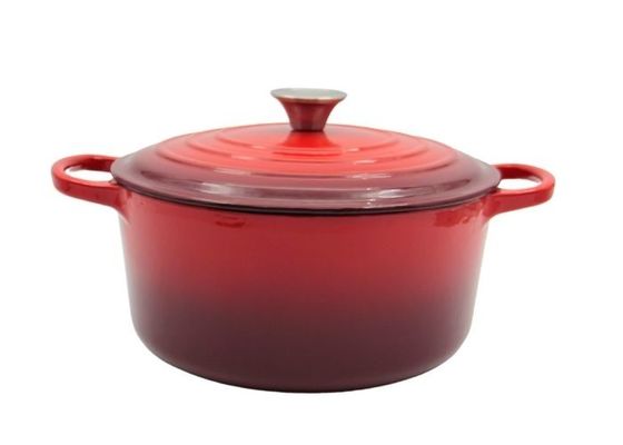 Forno holandês ISO9001 do ferro fundido vermelho do ODM 21.3*10cm do OEM habilitado