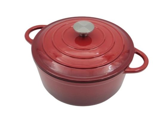 Forno holandês ISO9001 do ferro fundido vermelho do ODM 21.3*10cm do OEM habilitado