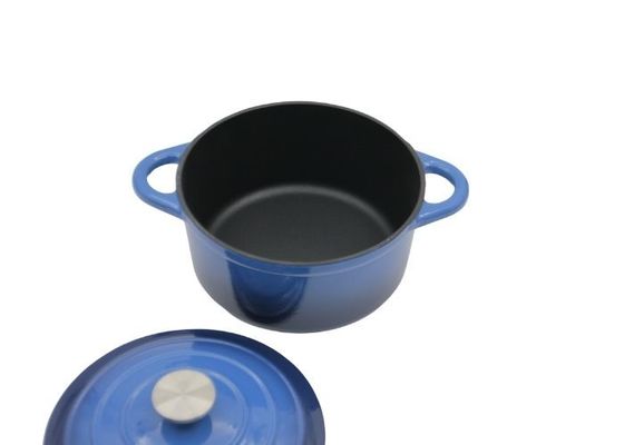 Prato azul da caçarola do esmalte com a tampa para todo o fogão 3.8/5/5.3kg