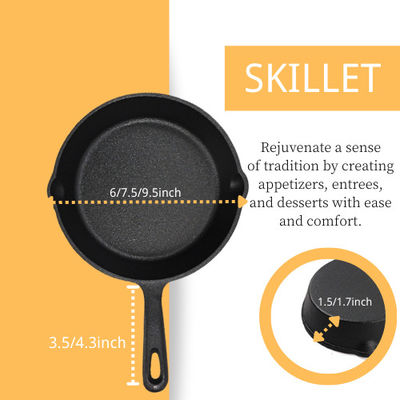 Ferro fundido de Preseasoned que frita a parte superior do fogão de Pan With Long Handle For