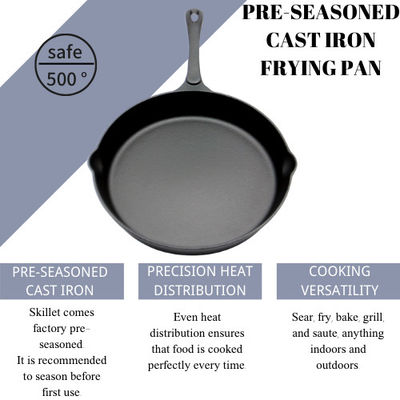 ferro fundido de 16cm que frita Pan Deep Cast Iron Skillet para a fritura da agitação