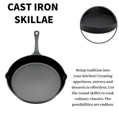 ferro fundido de 16cm que frita Pan Deep Cast Iron Skillet para a fritura da agitação