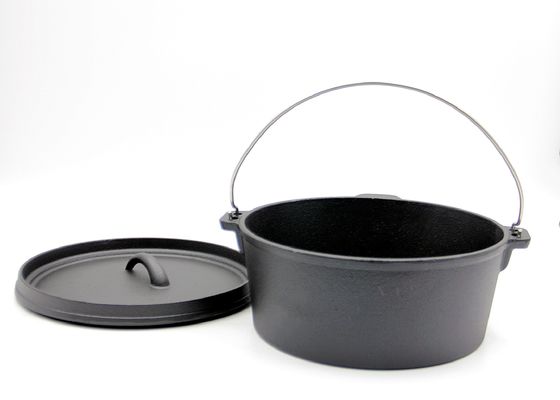 Caçarola esmaltada do ferro fundido do ferro fundido do OEM potenciômetro holandês para acampar