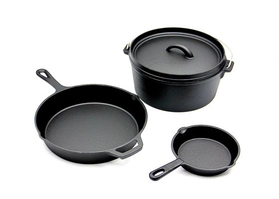 3 partes temperaram pre o ferro fundido que frita GV ISO9005 de Pan Set BSCI