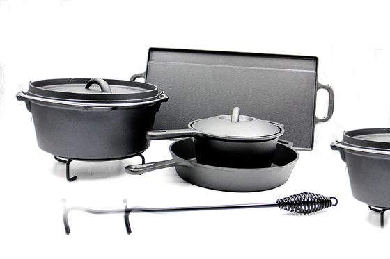 Não vara que acampa cozinhando ferro fundido ajustado que frita certificados de Pan Set SGE/LFGB/FAD