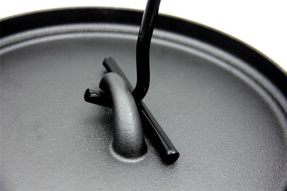 Fogo de campo de ferro fundido de 6 kg pré-sazão Forno holandês com tampa - pote de ferro fundido redondo de 5,5 litros para cozinhar ao ar livre, estufas e fornos
