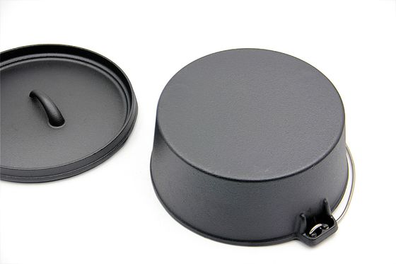 Caçarola esmaltada do ferro fundido do ferro fundido do OEM potenciômetro holandês para acampar