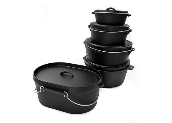 Forno holandês 36.5X29.5X14.3CM Matt Black Interior do ferro fundido resistente do risco
