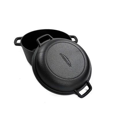 forno holandês 2 do ferro fundido da caçarola 4.8L do ferro fundido de 26cm em 1 punho fácil