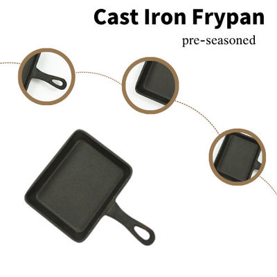 Cast Iron Deep Frying Pan With Lid Burn Proof 0.7/0.9kg